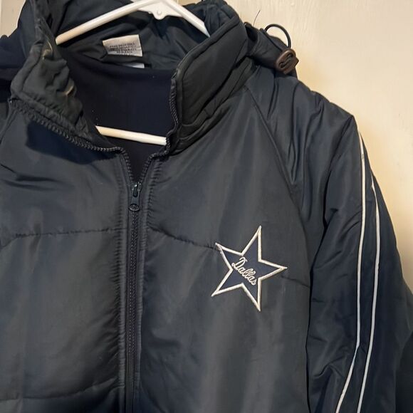 Vintage NFL Football Dallas Cowboys navy blue Winter Coat Men’s Large Jacket - Picture 2 of 8